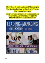 Best Test Bank For Leading and Managing in Nursing&period; 8th Edition By Patricia S&period; Yoder-Wise&semi; Susan Sportsman &vert; Latest Update 2026