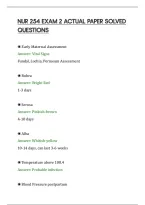 Nur 254 Exam 2 Actual Paper Solved&NewLine;Questions&NewLine;