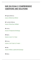 Nur 254 Exam 2 Comprehensive&NewLine;Questions And Solutions&NewLine;