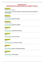 NUR 254 Exam 2&NewLine;UPDATED ACTUAL Exam Questions and CORRECT Answers