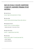 Nur 254 Exam 2 Solved Questions&NewLine;Complete Answers Premium Study&NewLine;Material