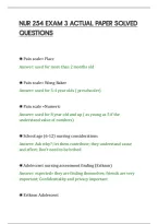 Nur 254 Exam 3 Actual Paper Solved&NewLine;Questions&NewLine;