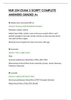 Nur 254 Exam 3 Script Complete&NewLine;Answers Graded A&plus;&NewLine;