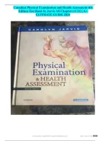 Canadian Physical Examination & Health Assessment 4th Edition Test Bank &vert; Jarvis &vert; All Chapters 1&ndash;31