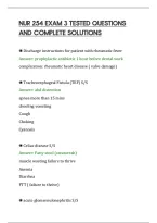 Nur 254 Exam 3 Tested Questions&NewLine;And Complete Solutions&NewLine;