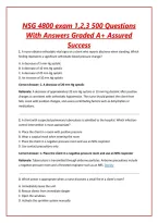 NSG 4800 exam 1&comma;2&comma;3 500 Questions With Answers Graded A&plus; Assured Success
