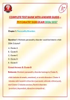 Complete Test Bank with Answer Guide &ndash; Psychiatry EOR Exam 2026&sol;2027&NewLine;