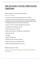 Nur 254 Exam 4 Actual Paper Solved&NewLine;Questions&NewLine;