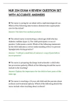 Nur 254 Exam 4 Review Question Set&NewLine;With Accurate Answers