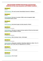 NUR 254 EXAM 4 REVIEW &lpar;Hematology and Oncology&rpar;&NewLine;UPDATED ACTUAL Exam Questions and CORRECT Answers