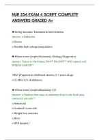 Nur 254 Exam 4 Script Complete&NewLine;Answers Graded A&plus;