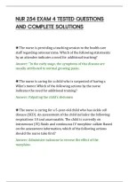Nur 254 Exam 4 Tested Questions&NewLine;And Complete Solutions&NewLine;