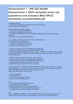 NR 302 Health Assessment 1 &vert; Assessment 1 &vert; Nursing Exam Review & Study Guide