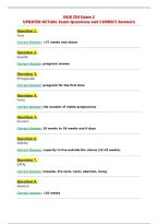 NUR 254 Exam 2&NewLine;UPDATED ACTUAL Exam Questions and CORRECT Answers