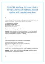 NSG 4100 MedSurg III&colon; Exam 3Unit 6&colon; Complex Perfusion Problems II latest update with complete solutions