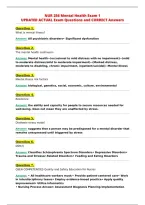 NUR 256 Mental Health Exam 1&NewLine;UPDATED ACTUAL Exam Questions and CORRECT Answers