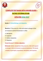 Complete Test Bank with Answer Guide &ndash; PATHO 370 Final Exam Updated 2026&sol;2027&NewLine;