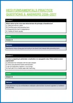 Hesi Fundamentals Practice &NewLine;Questions & Answers 2026&ndash;2027
