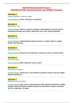 NUR 256 Mental Health Exam 2&NewLine;UPDATED ACTUAL Exam Questions and CORRECT Answers&NewLine;