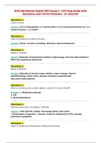 NUR 256 Mental Health 2027 Exam 2 - Full Prep Guide with&NewLine;Questions and Correct Answers - A&plus; Assured&NewLine;
