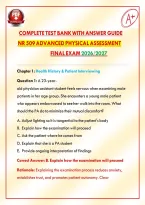 Complete Test Bank with Answer Guide &ndash; NR 509 Advanced Physical Assessment Final Exam 2026&sol;2027&NewLine;