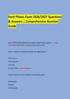 Stott Pilates Exam 2026&sol;2027 Questions &NewLine;& Answers &vert; Comprehensive Revision Guide &NewLine;