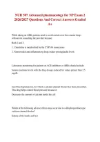 NUR 507 Advanced pharmacology for NP Exam 2 2026&sol;2027 Questions And Correct Answers Graded A&plus;