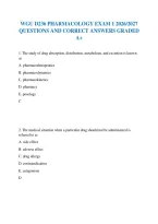 Wgu D236 Pharmacology Exam 1 2026&sol;2027 Questions And Correct Answers Graded A&plus;
