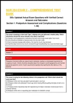 Nur 254 Exam 2 &ndash; Comprehensive Test &NewLine;Bank