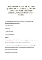 Wgu C845 Sscp Practice Exam&NewLine;Questions & Answers &lpar;Verified&NewLine;Answers&rpar; With Detailed&NewLine;Explanations &vert;&vert; Complete A&plus;&NewLine;Guide