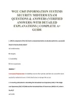 Wgu C845 Information Systems&NewLine;Security Midterm Exam&NewLine;Questions & Answers &lpar;Verified&NewLine;Answers&rpar; With Detailed&NewLine;Explanations &vert;&vert; Complete A&plus;&NewLine;Guide
