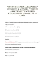 Wgu C845 Sscp Final Exam Prep&NewLine;Questions & Answers &lpar;Verified&NewLine;Answers&rpar; With Detailed&NewLine;Explanations &vert;&vert; Complete A&plus;&NewLine;Guide