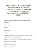 Wgu C845 Information Systems&NewLine;Security Practice Exam&NewLine;Questions & Answers &lpar;Verified&NewLine;Answers&rpar; With Detailed&NewLine;Explanations &vert;&vert; Complete A&plus;&NewLine;Guide