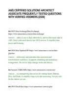 Aws Certified Solutions Architect&NewLine;Associate Frequently Tested Questions&NewLine;With Verified Answers &lpar;2026