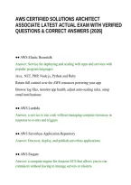 Aws Certified Solutions Architect&NewLine;Associate Latest Actual Exam With Verified&NewLine;Questions & Correct Answers &lpar;2026&rpar;