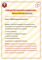 Complete Test Bank with Answer Guide &ndash; FEMA IS 700 Exam 11 2026&sol;2027&NewLine;