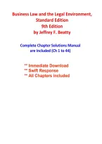 Solutions Manual for Business Law and the Legal Environment 9th Edition by Jeffrey F&period; Beatty