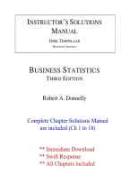 Solutions for Business Statistics 3rd Edition by Robert A&period; Donnelly