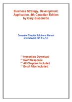 Solutions for Business Strategy&colon; Development&comma; Application 4th Canadian Edition by Gary Bissonette