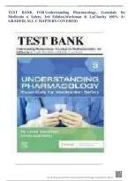 Test Bank For Understanding Pharmacology&comma; Essentials for Medication Safety&comma; 3rd Edition&comma;Workman & LaCharity