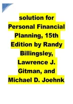 Personal Financial Planning 15th Edition Solutions Manual &vert; Billingsley&comma; Gitman & Joehnk