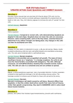 NUR 376 Patho Exam 1&NewLine;UPDATED ACTUAL Exam Questions and CORRECT Answers