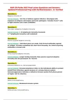 NUR 376 Patho 2027 Final Latest Questions and Answers -&NewLine;Updated Professional Prep with Verified Answers - A&plus; Verified&NewLine;