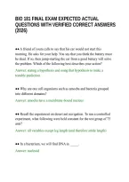 Bio 181 Final Exam Expected Actual&NewLine;Questions With Verified Correct Answers&NewLine;&lpar;2026&rpar;