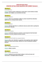 NUR 376 Patho Final&NewLine;UPDATED ACTUAL Exam Questions and CORRECT Answers