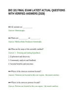 Bio 181 Final Exam Latest Actual Questions&NewLine;With Verified Answers &lpar;2026