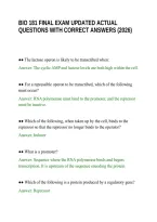 Bio 181 Final Exam Updated Actual&NewLine;Questions With Correct Answers &lpar;2026&rpar;