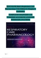 Official Test Bank for Rau&rsquo;s Respiratory Care Pharmacology&comma; 11th Edition by Douglas S&period; Gardenhire &vert; Latest Update 2026
