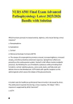 NURS 6501 Final Exam Advanced Pathophysiology 2025&ndash;2026 Bundle with Solutions &ndash; Comprehensive Graduate Nursing Exam Review