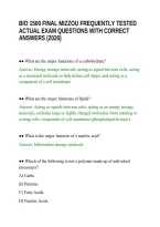 Bio 1500 Final Mizzou Frequently Tested&NewLine;Actual Exam Questions With Correct&NewLine;Answers &lpar;2026&rpar;